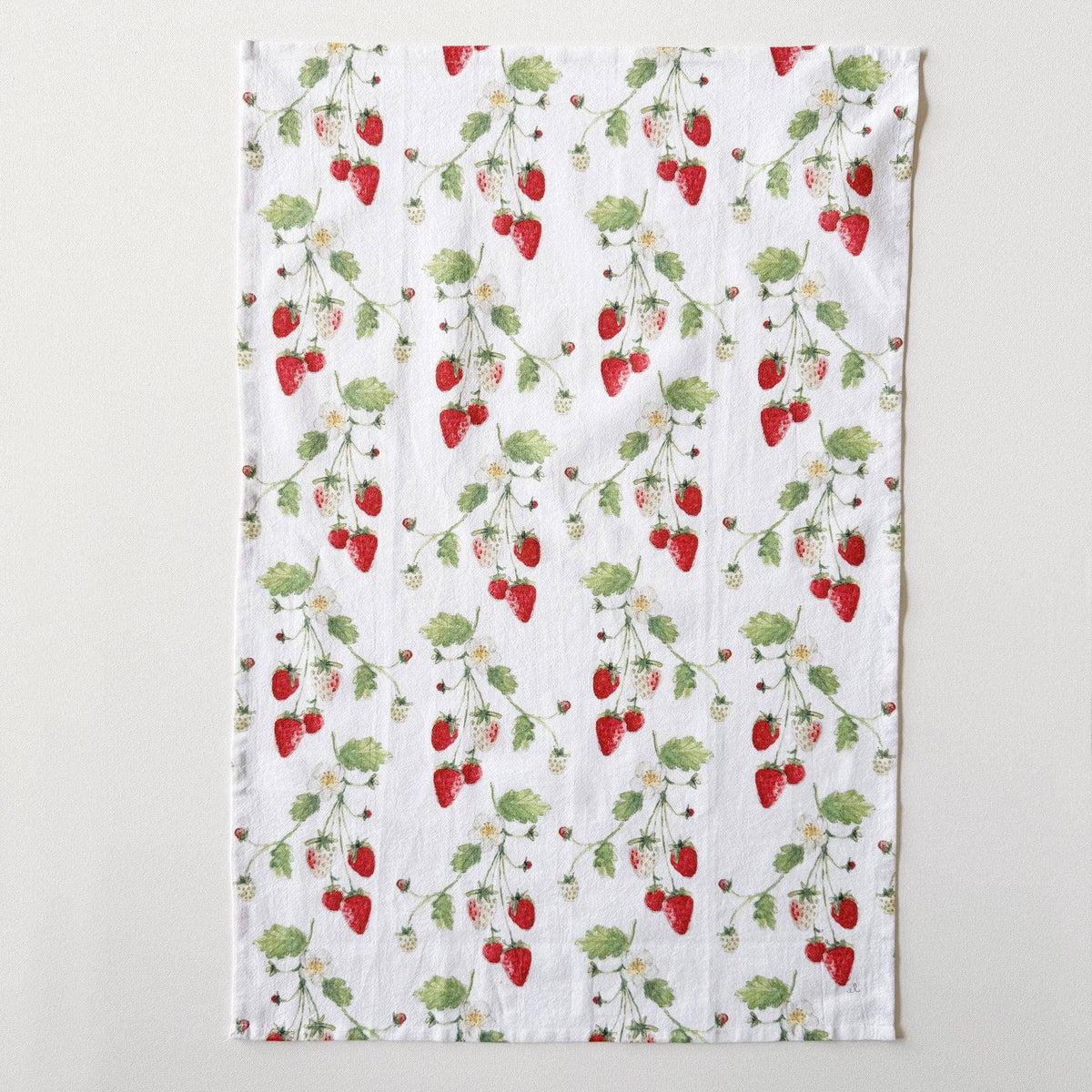 Emily Lex Strawberry cotton flour sack tea towel