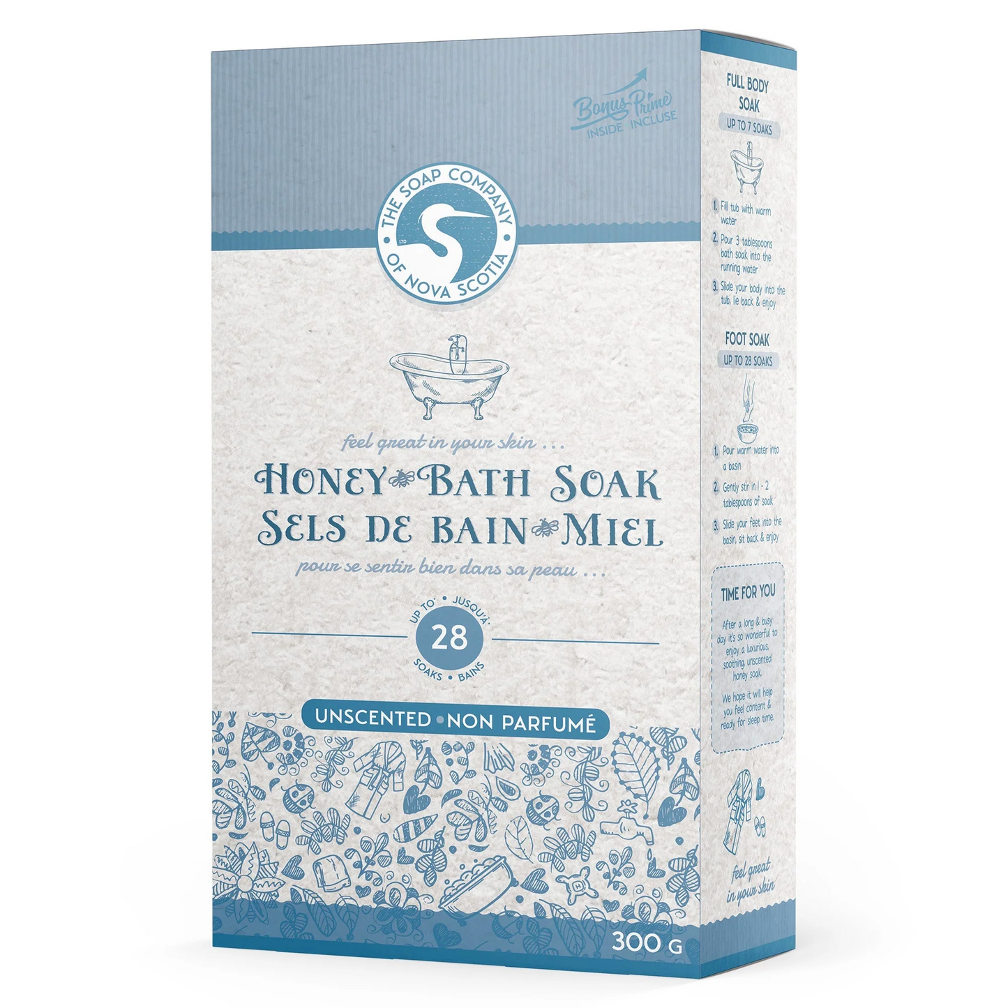The Soap Company of Nova Scotia - 100% Natural Bath Soak - Honey - made in Canada