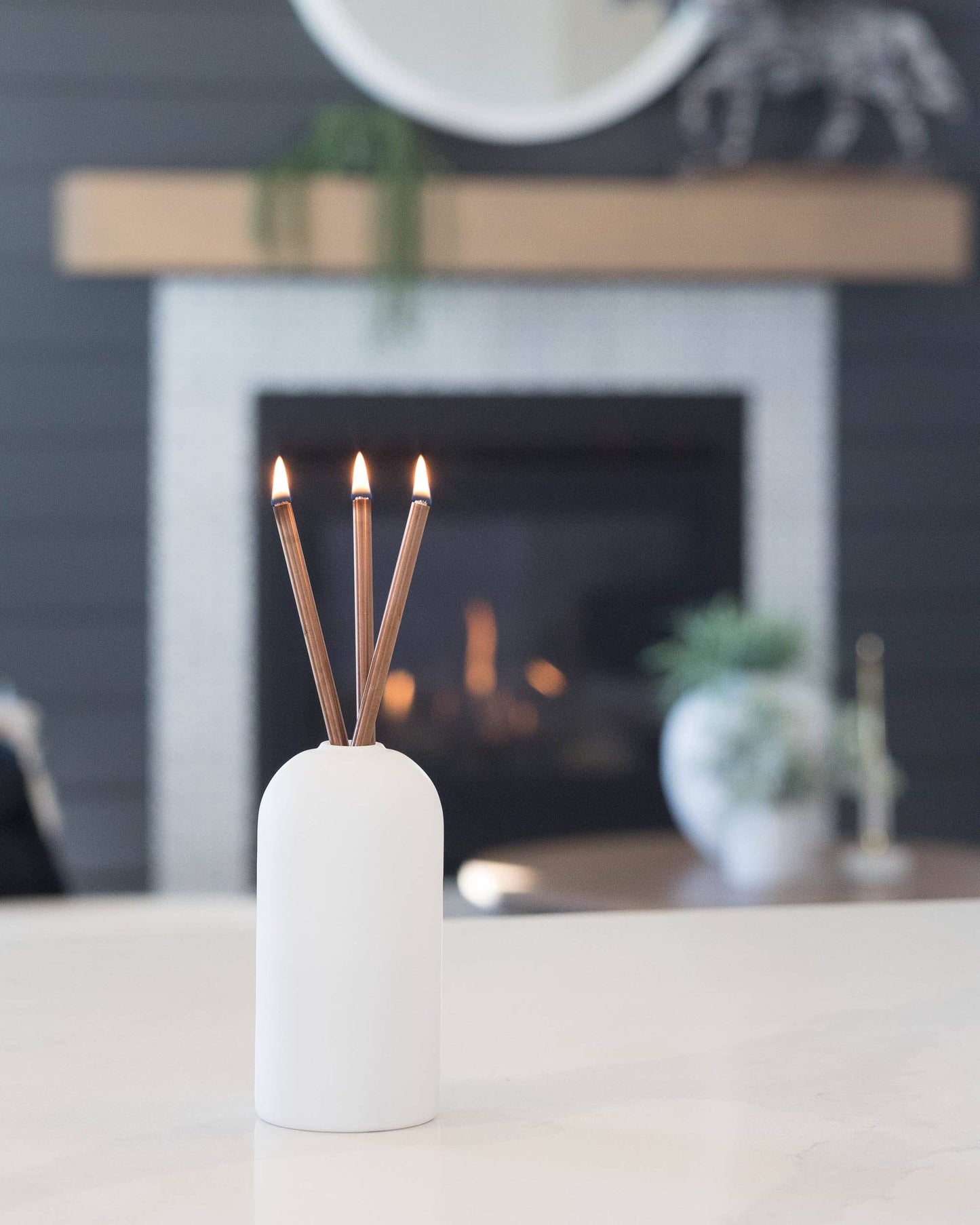 Wylie White Vase - Everlasting Candle Holder- made in Canada