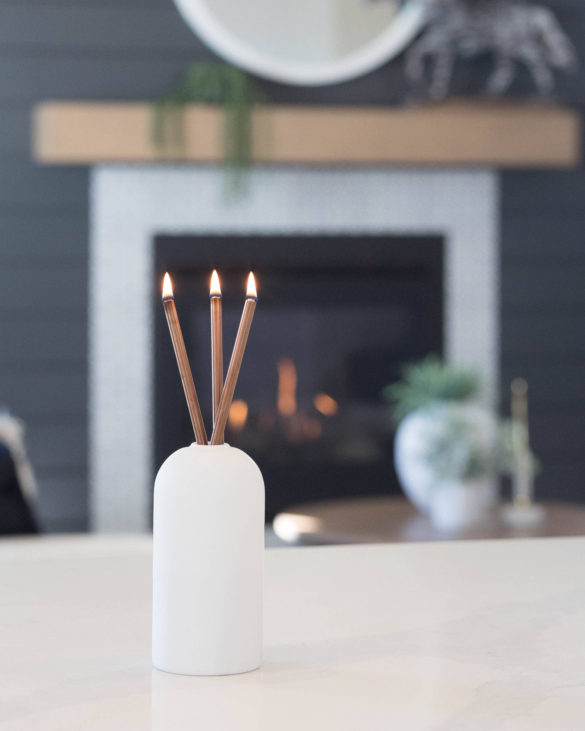Wylie White Vase - Everlasting Candle Holder- made in Canada