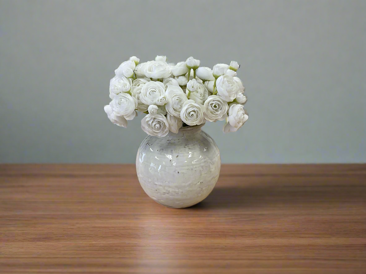 11” Ranunculus Bundle - White