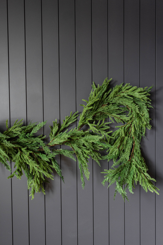 Norfolk & Cypress Mix Real Touch Faux Christmas Garland 9ft