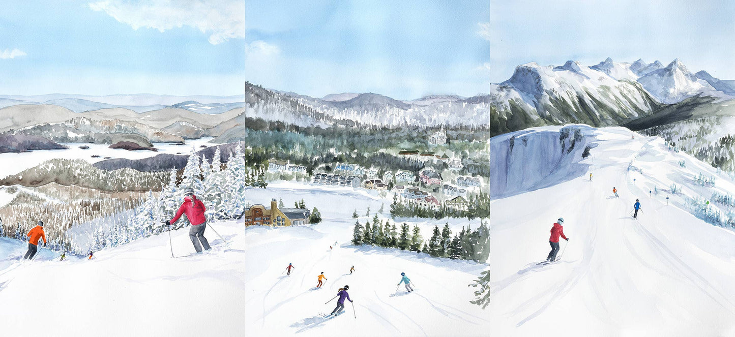 Mountain Scene Tea Towel - Designed in Canada