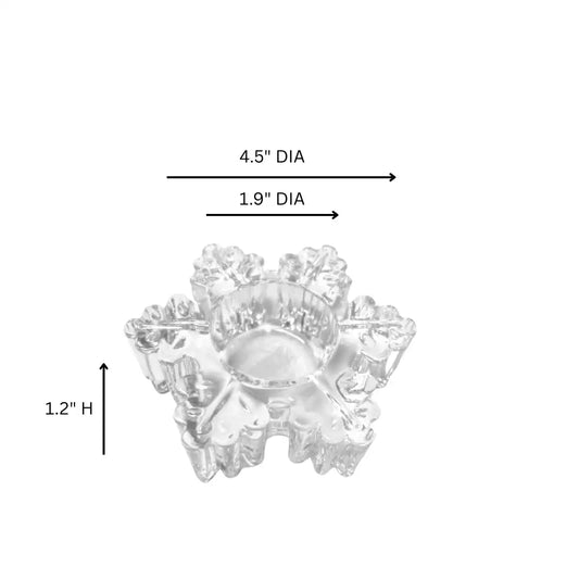 Glass Snowflake Tea light Holder