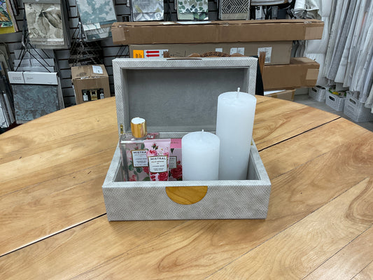 White Leather look Storage Box