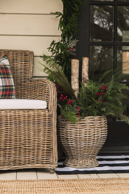 Kubu Grey Rattan Urn Large