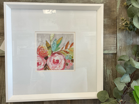 Delilah Floral Framed Art- Tea Rose