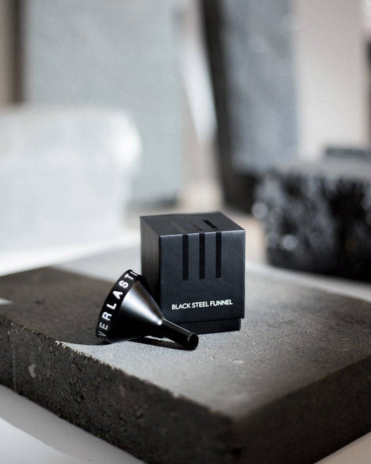 Black Steel Funnel - Everlasting Candle - made in Canada