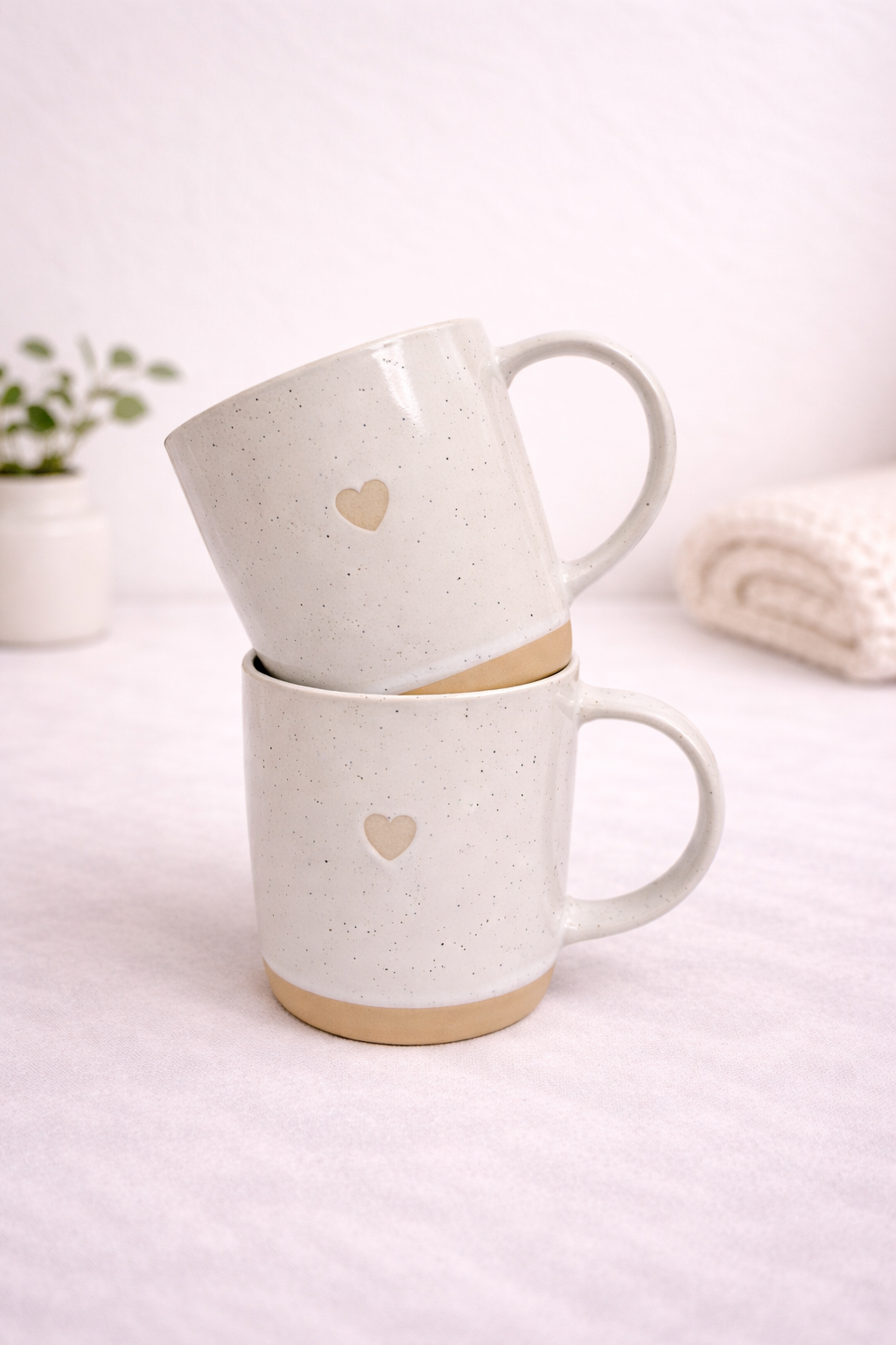 Speckled Ceramic Mug with Heart