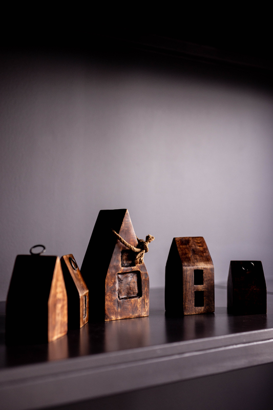 Wooden Houses Vintage Rustic Christmas Decor (Set of 6)