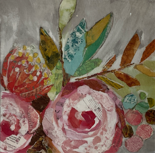 Delilah Floral Framed Art- Tea Rose