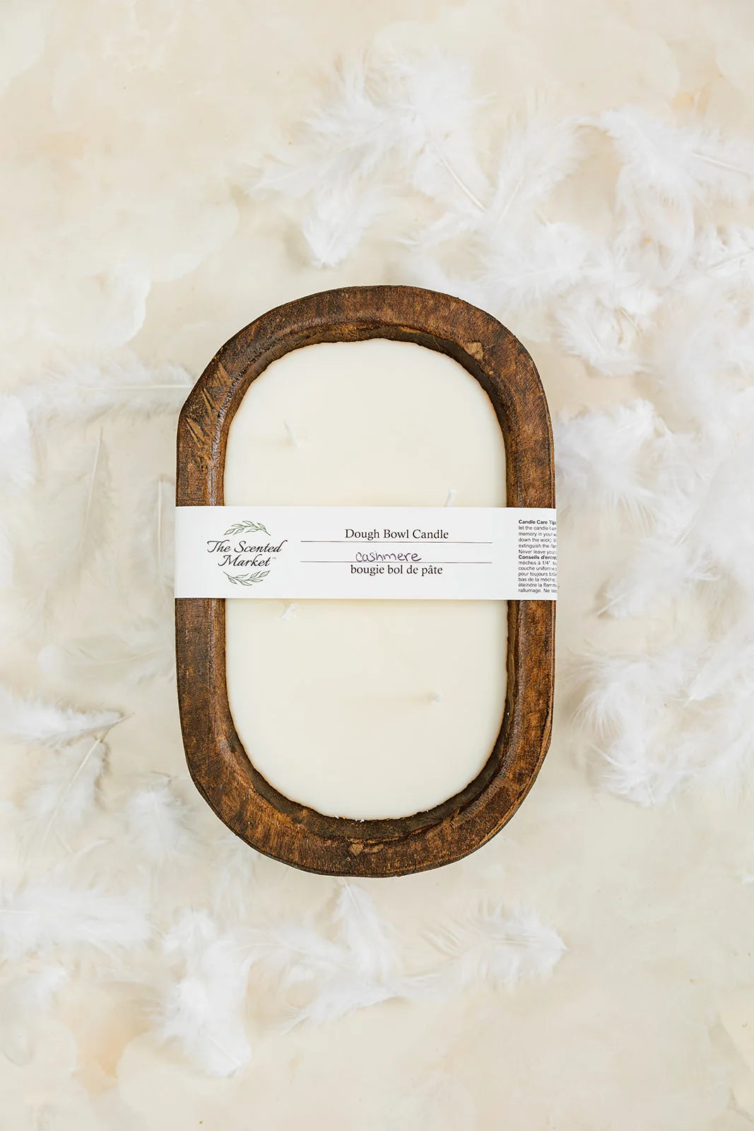 The Scented Market - Cashmere Dough Bowl Soy Candle | Handcrafted 4 Wick Wooden Candle