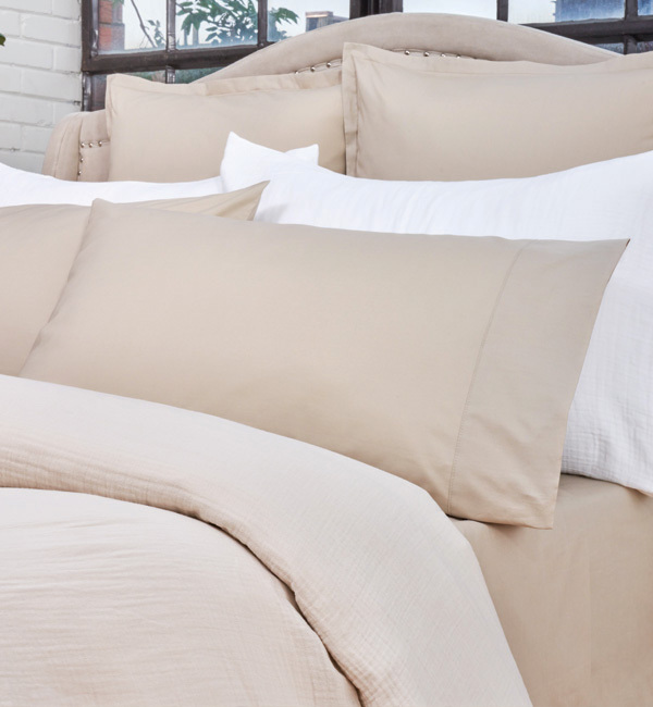 Queen Crinkle Duvet Cover - Oat
