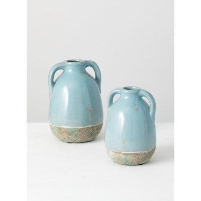 Terracotta Blue Vases
