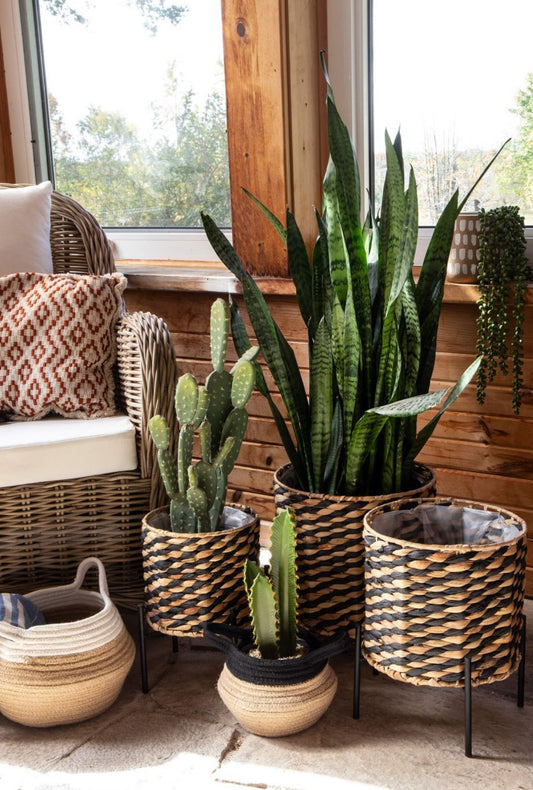 Seagrass Planter on Metal Stand