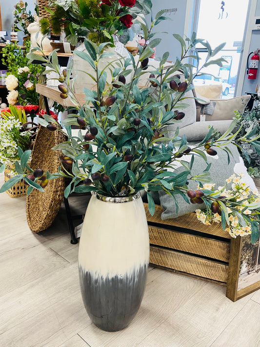 Vase Snow Leopard 17”