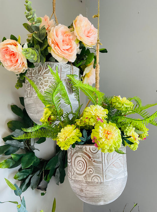 Embossed Hanging Planter