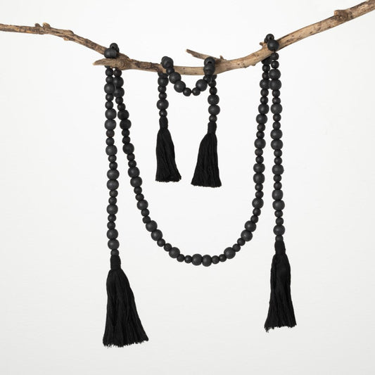 Black Bead Garland - Set of 2
