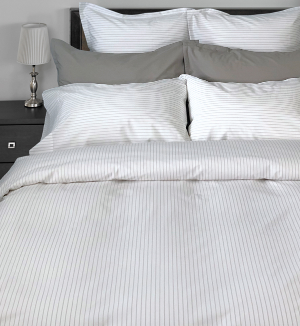 Georgia Stripe Queen Pillow Case - Dove