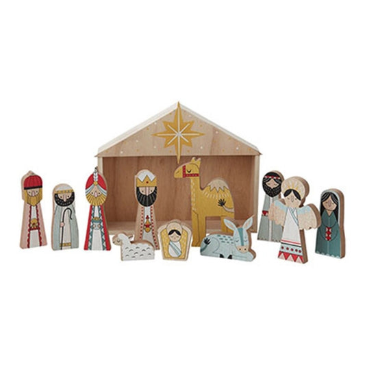 Wood Nativity Scene