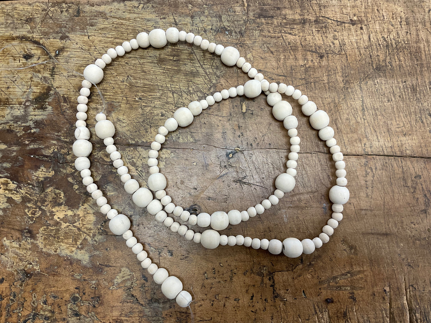 Cream Wooden Bead Garland