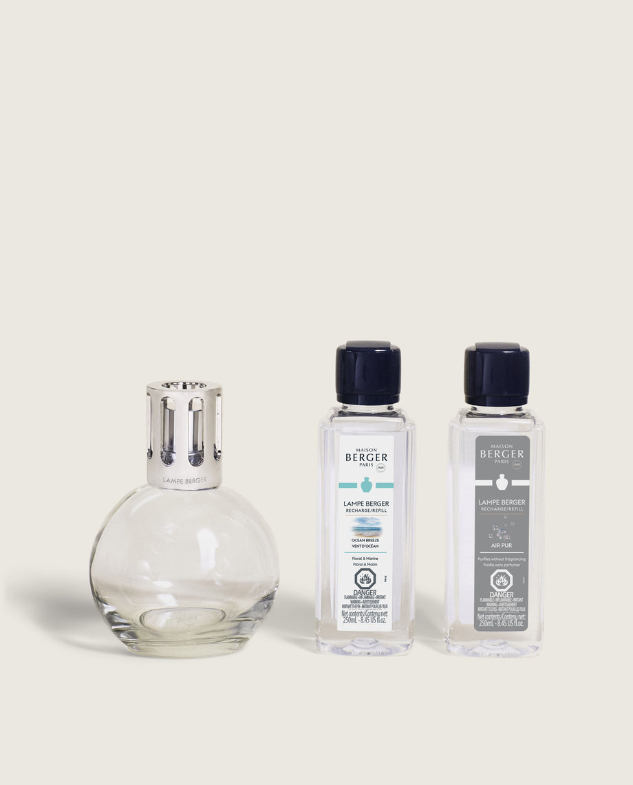 Maison Berger - Essential Starter Kit- Round Lamp with Air Pur so Neutral and Ocean Breeze