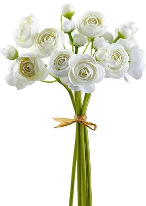11" Mini Ranunculus Bunch - cream