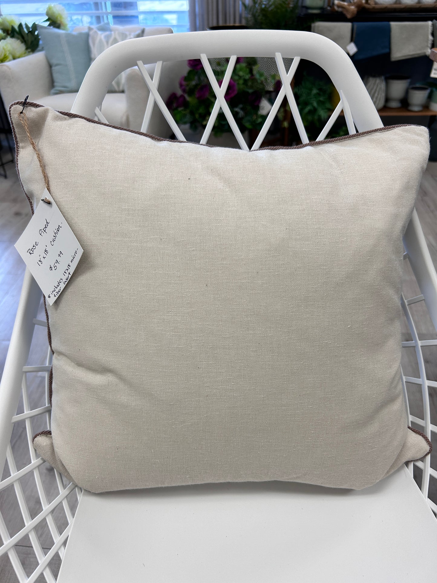 Rose Piped Cushion Cover