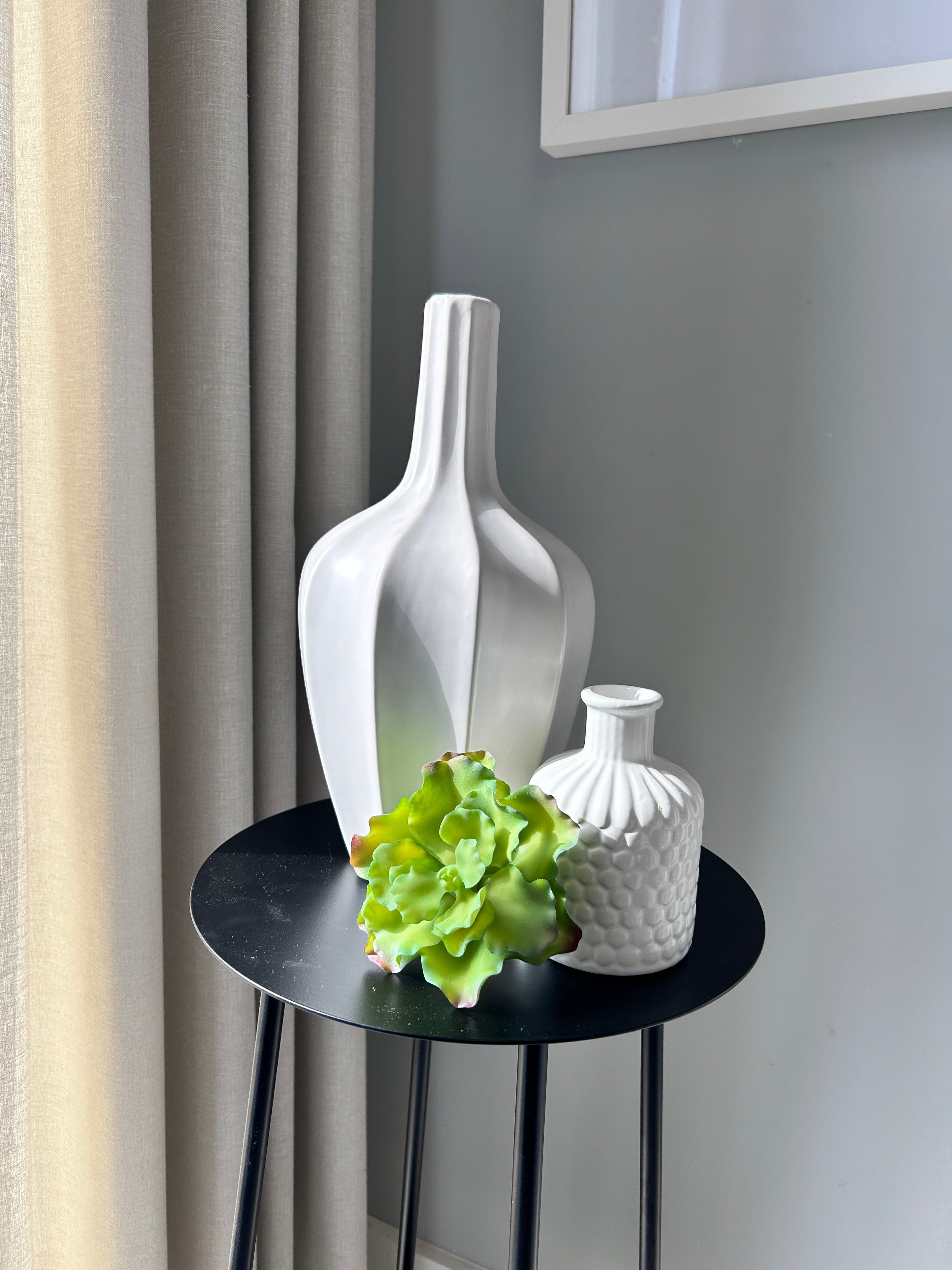 Ribbed Ceramic Vase