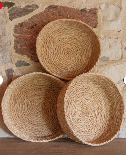 Ginger Seagrass Round Basket
