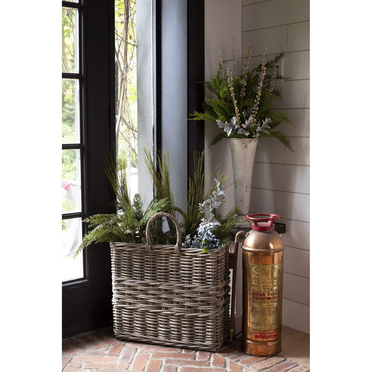 Briar Tall Grey Rattan Basket