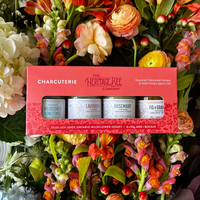CHARCUTERIE Gourmet Honey Gift Set & Gold Honey Spoon - made in Canada