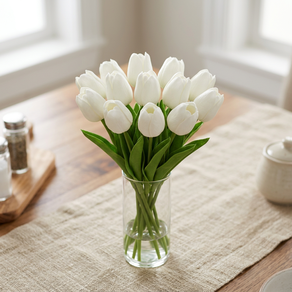 Real Touch Dutch Tulip 13" Bundle x9 - White
