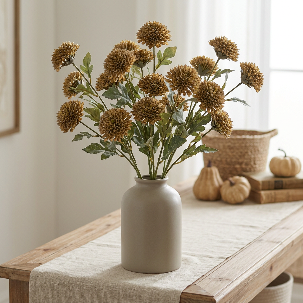 Brown-Green Scabious Spray