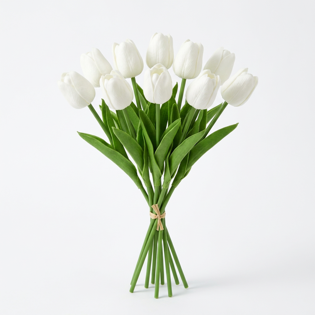Real Touch Dutch Tulip 13" Bundle x9 - White