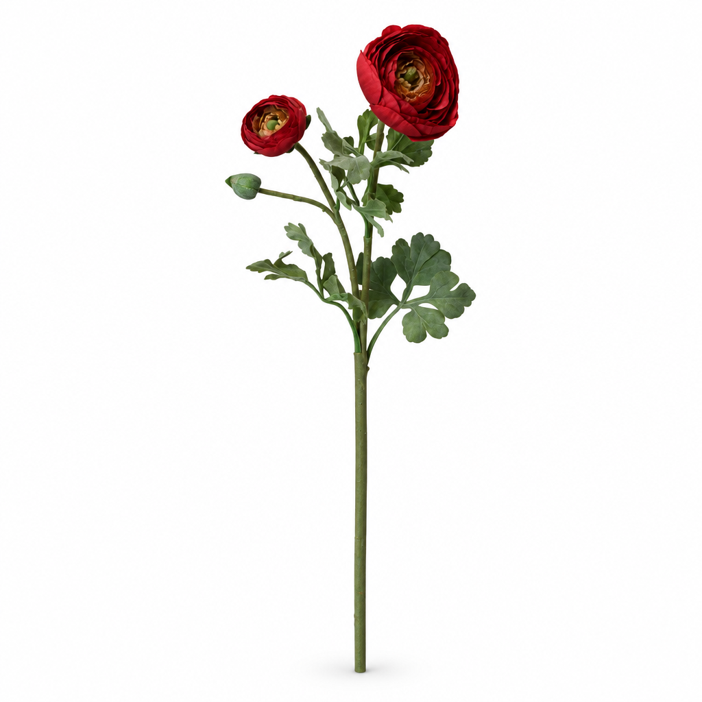 UV Protected Ranunculus with Bud 24" Spray - Red