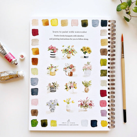 Emily Lex Watercolor Bouquets Workbook