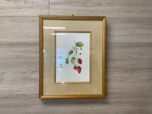 Framed Strawberry Watercolour Print