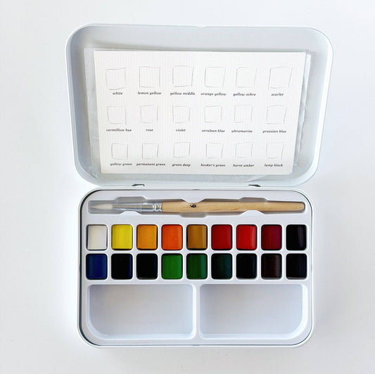 Emily Lex Watercolor paint set 18 colors with brush