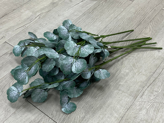 Real Touch Silver Dollar Eucalyptus Spray 25" - / Frosted Green