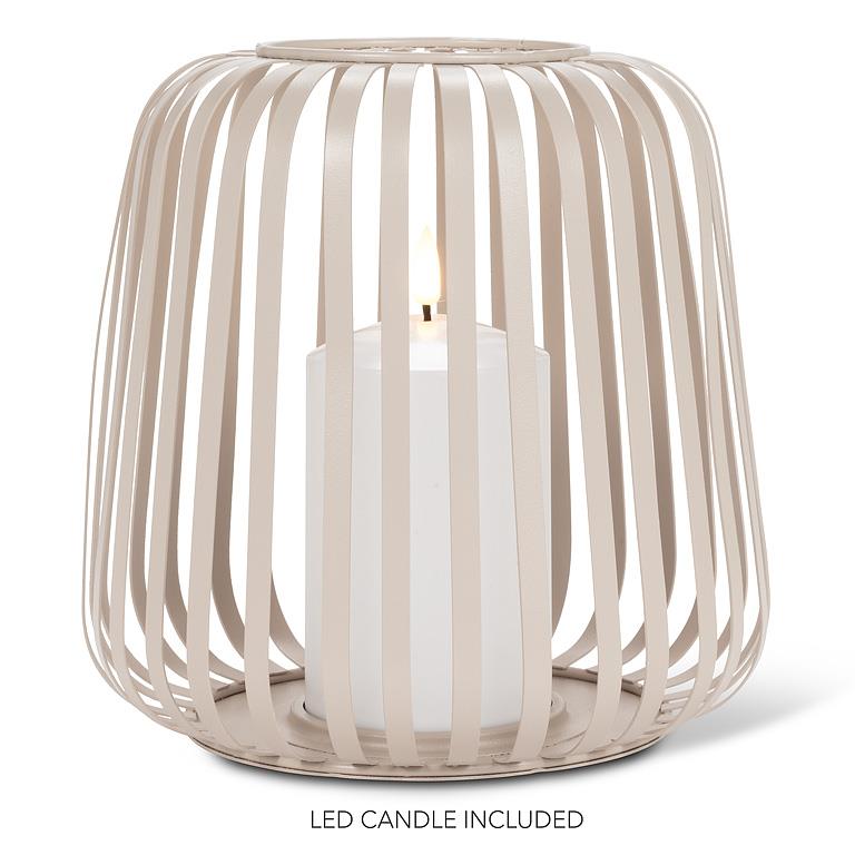 LED Cage Lantern - Sand