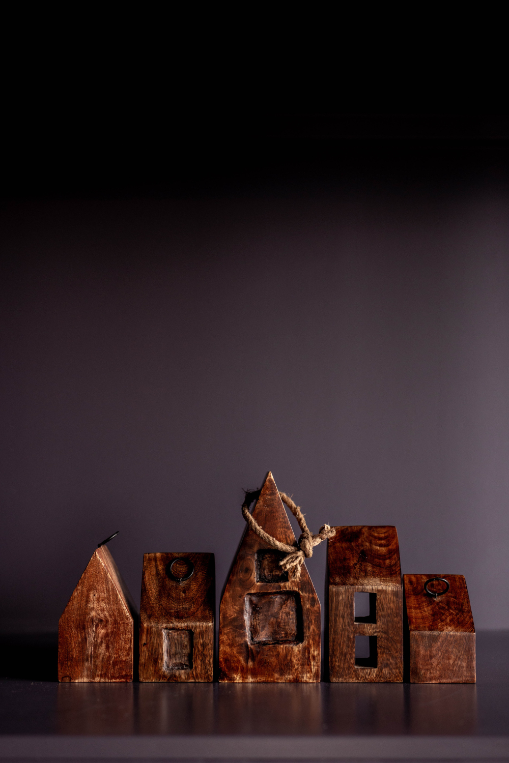 Wooden Houses Vintage Rustic Christmas Decor (Set of 6)