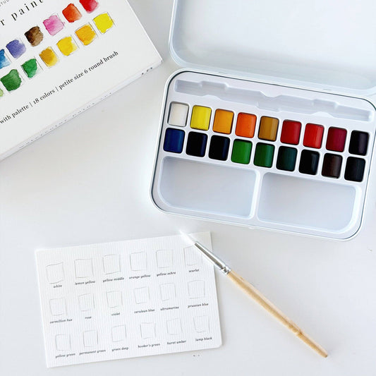 Emily Lex Watercolor paint set 18 colors with brush
