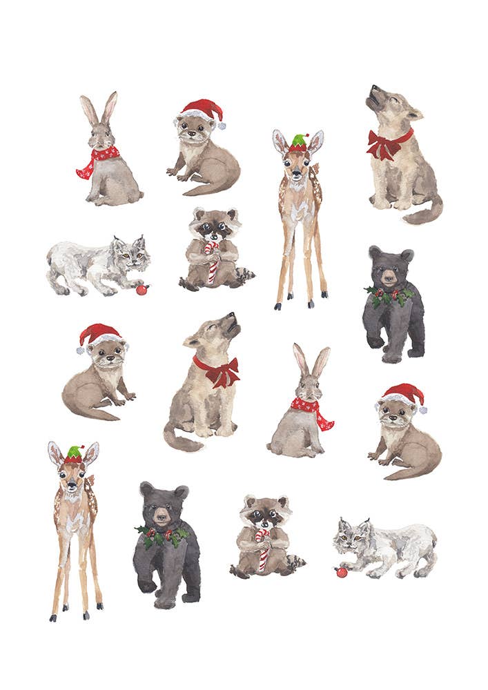 Christmas Baby Animals  - Linge a vaisselle / Tea Towel