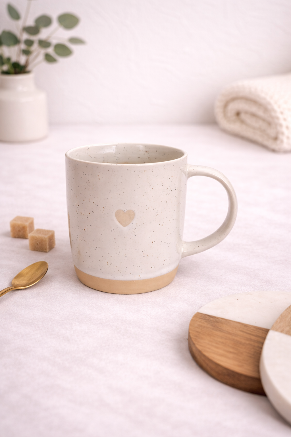 Speckled Ceramic Mug with Heart