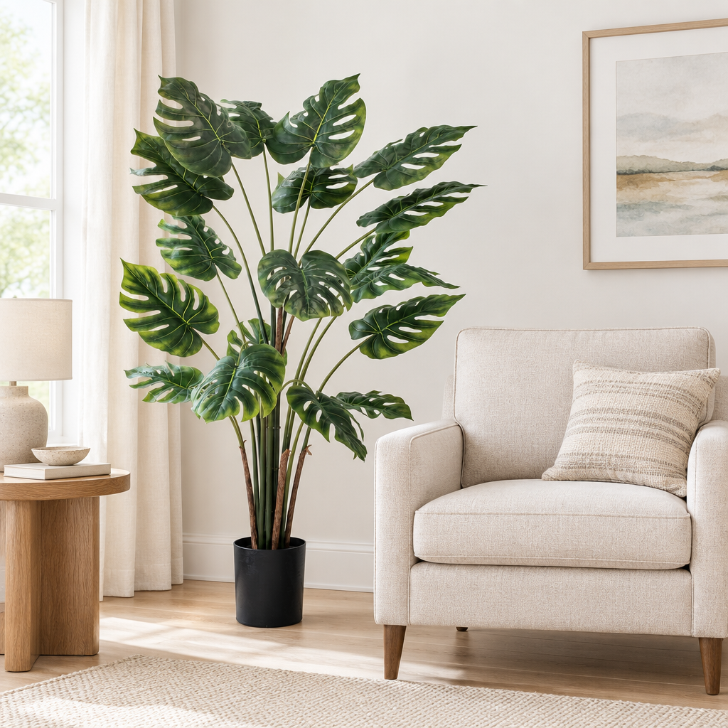 48" Potted Split Philo Plant - Green