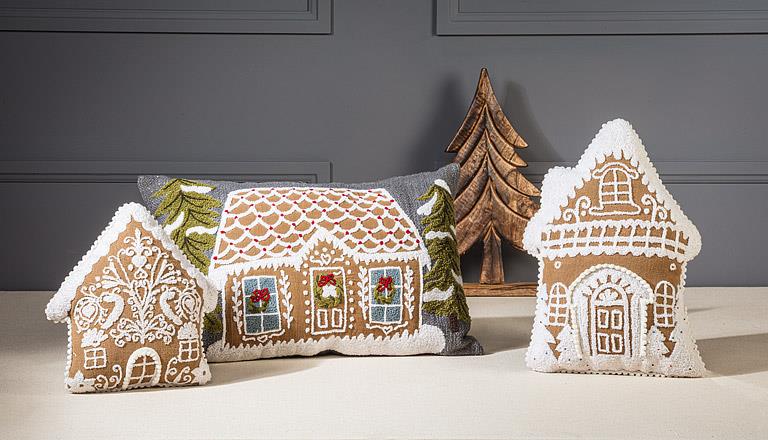 Rectangle Gingerbread House Pillow