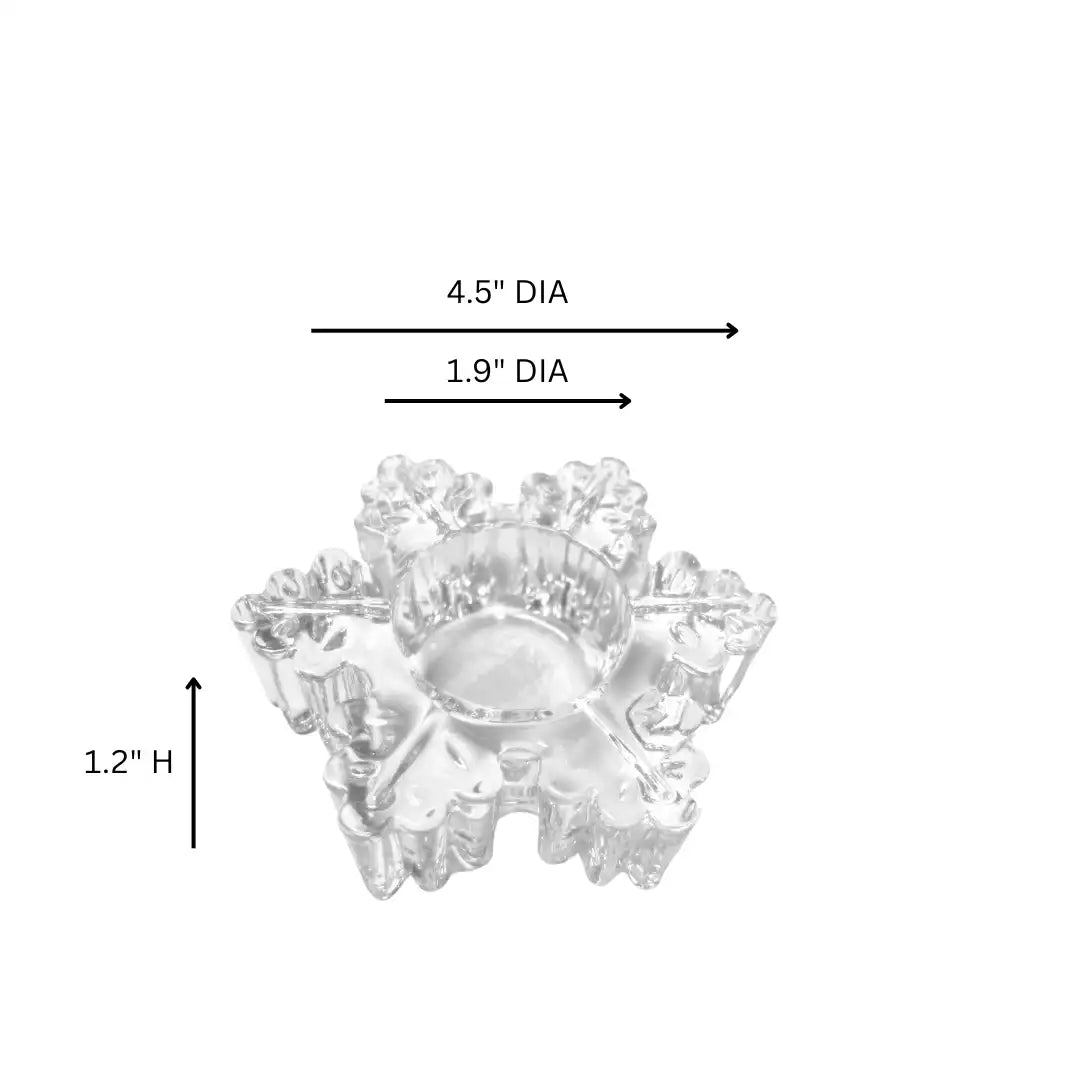 Glass Snowflake Tea light Holder