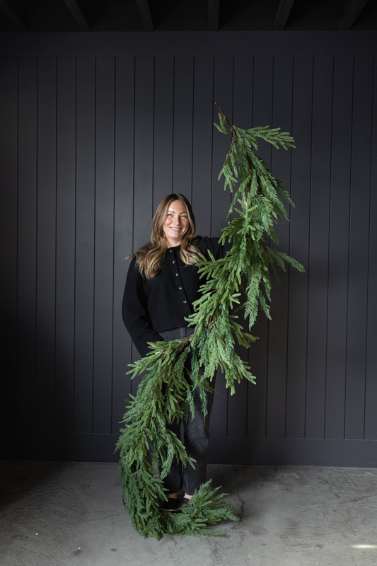 Norfolk & Cypress Mix Real Touch Faux Christmas Garland 9ft