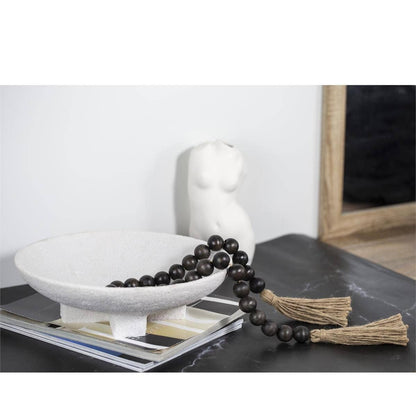 Truu Design Boho Wood Bead Garland, Black, 36"